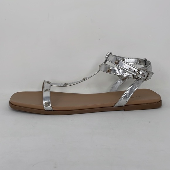 14th & Union Finley NWOT Nordstrom Gladiator Sandals Strappy Silver Size 8.5 - Picture 5 of 11